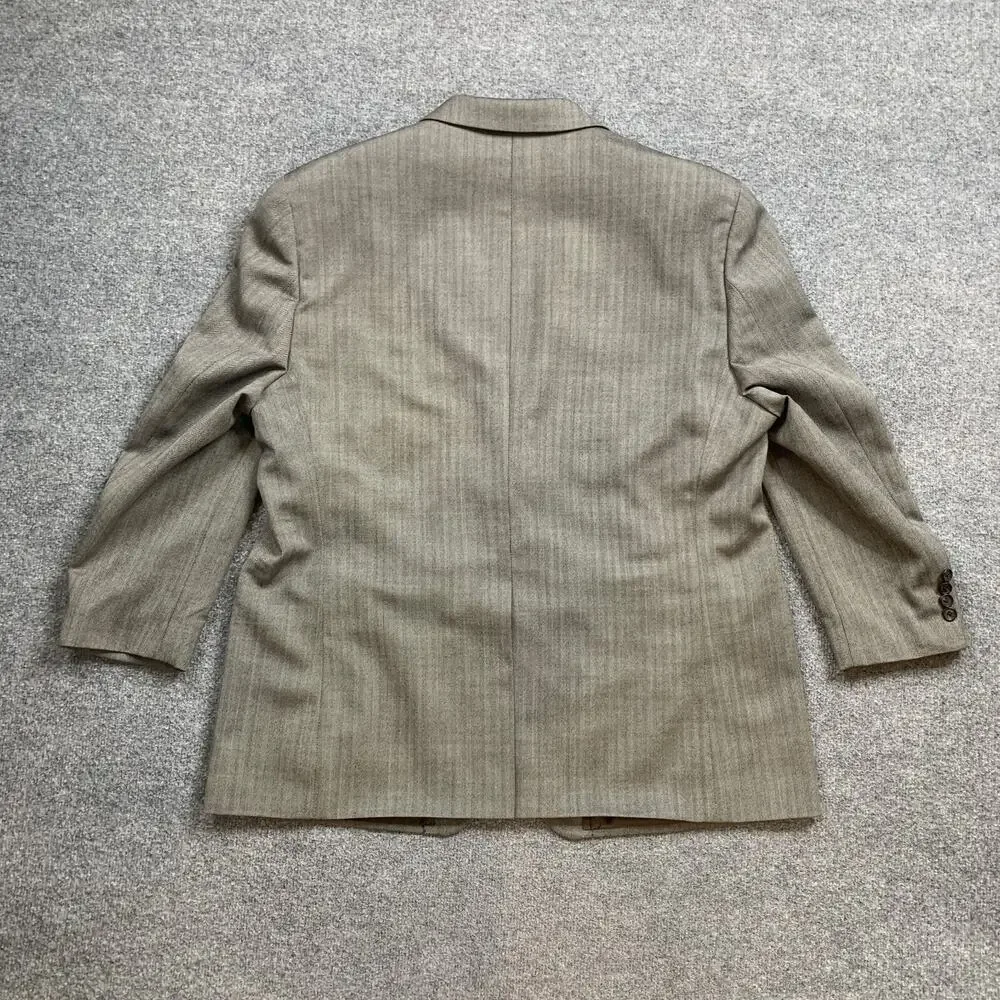 Ralph by Ralph Lauren Blazer Mens‎ 48 Black Cream Herringbone Wool 2 Button